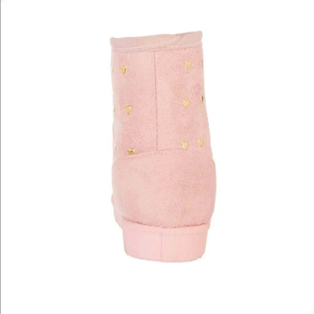 OLIVIA MILLER Toddler Girls OMG Heart Stud Pink Boots